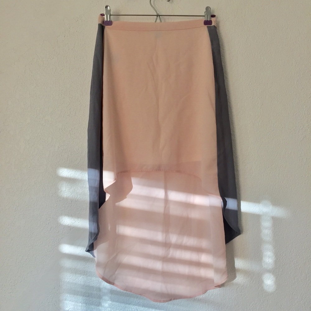 Forever 21 Pink/Gray High Low Skirt